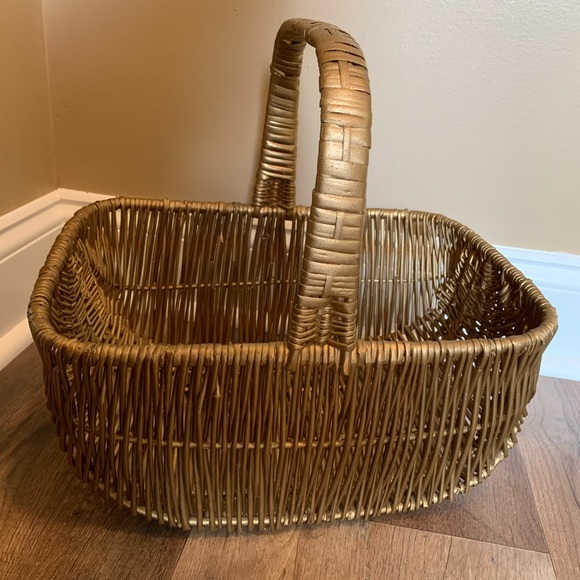 Accents Large Gold Decorative Storage Basket Poshmark